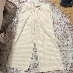 Women's Cream Striped Pants